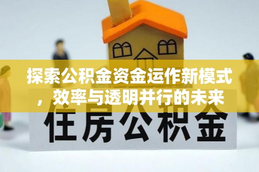 矿区探索公积金资金运作新模式，效率与透明并行的未来
