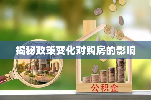 矿区揭秘政策变化对购房的影响